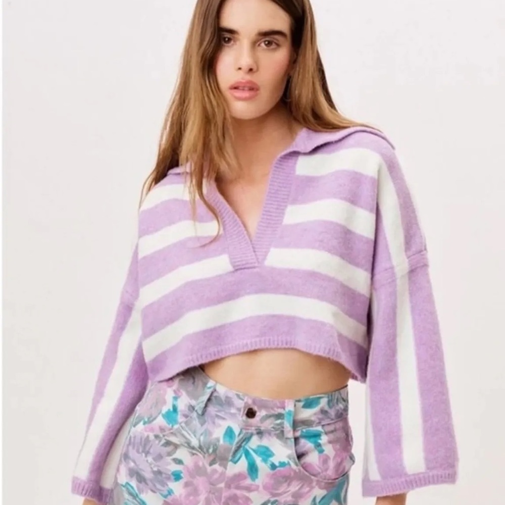 For Love and Lemons Maud Boxy Crop Sweater